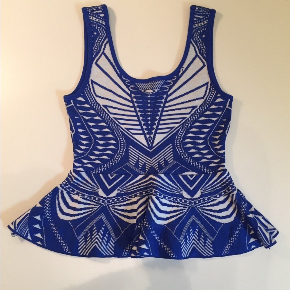 Peplum Print Knit Top